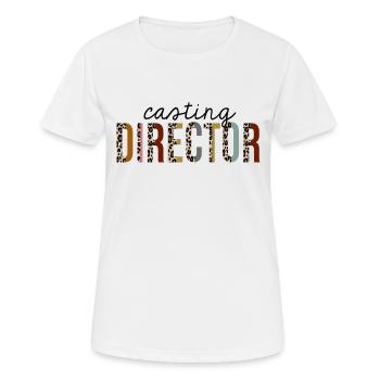 Casting Director Leopard Print Lustig - Frauen T-Shirt atmungsaktiv - Weiß - Vorne - AI Model Female 172 dark (172cm)