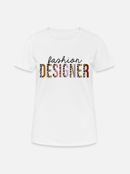 Modedesigner Leopardenprint lustig - Frauen T-Shirt atmungsaktiv - Weiß