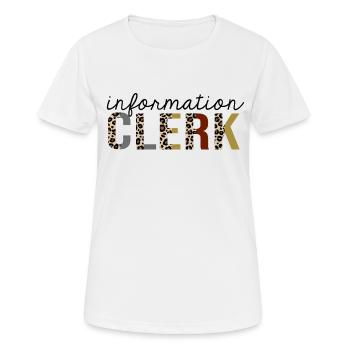 Information Sachbearbeiter Leopardenprint lustig - Frauen T-Shirt atmungsaktiv - Weiß - Vorne - AI Model Female 172 dark (172cm)