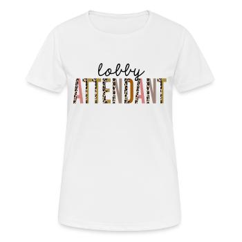 Lobby Attendant imprimé léopard drôle - T-shirt respirant Femme - blanc - Devant - AI Model Female 172 dark (172cm)
