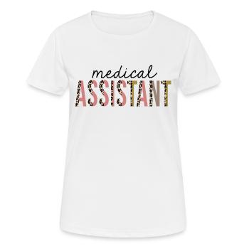 Medizinische Assistentin Leopardenprint lustig - Frauen T-Shirt atmungsaktiv - Weiß - Vorne - AI Model Female 172 dark (172cm)