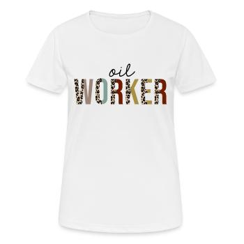 Oil Worker Leopard Print Drôle - T-shirt respirant Femme - blanc - Devant - AI Model Female 172 dark (172cm)