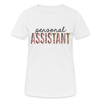Persönlicher Assistent Leopardenprint lustig - Frauen T-Shirt atmungsaktiv - Weiß - Vorne - AI Model Female 172 dark (172cm)