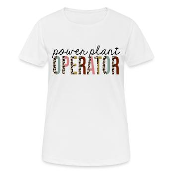 Opérateur de centrale électrique Leopard Print Drôle - T-shirt respirant Femme - blanc - Devant - AI Model Female 172 dark (172cm)