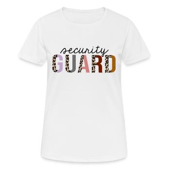 Security Guard Leopard Print Funny - Women's Breathable T-Shirt - white - Front - AI Model Female 172 dark (172cm)