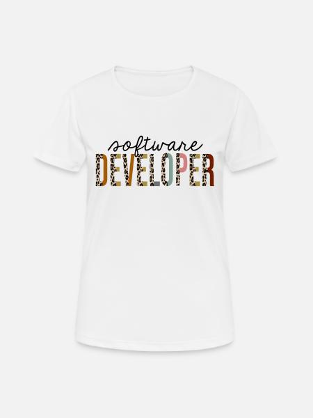 Softwareentwickler Leopard Print Funny - Frauen T-Shirt atmungsaktiv - Weiß