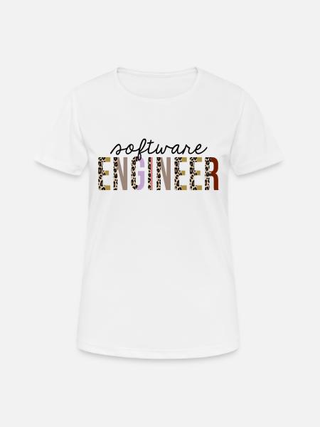 Softwareentwickler Leopard Print Funny - Frauen T-Shirt atmungsaktiv - Weiß