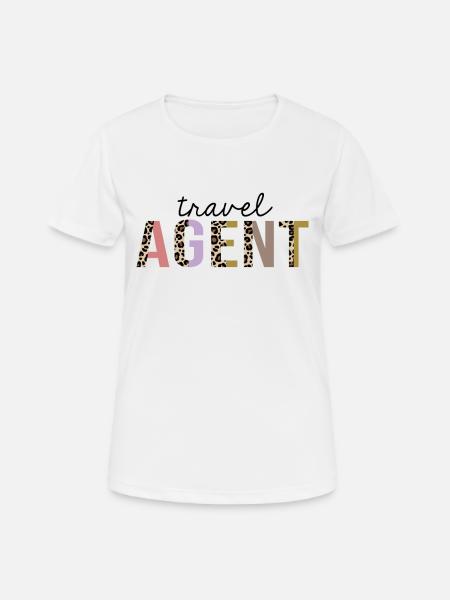 Reisebüro Leopardenprint Lustig - Frauen T-Shirt atmungsaktiv - Weiß
