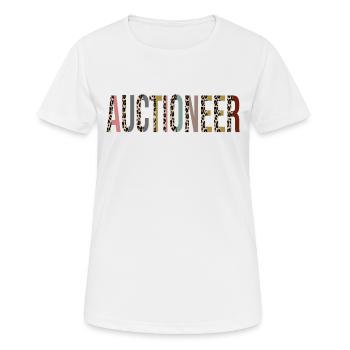 Commissaire-priseur - T-shirt respirant Femme - blanc - Devant - AI Model Female 172 dark (172cm)