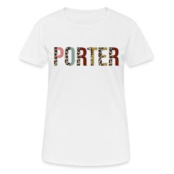 Porteur - T-shirt respirant Femme - blanc - Devant - AI Model Female 172 dark (172cm)