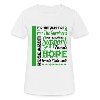 Pour les guerriers pour les survivants pour les - T-shirt respirant Femme - blanc - Devant - AI Model Female 172 dark (172cm)