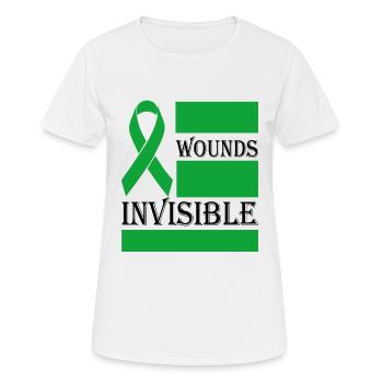 Wounds Invisible Mental Illness Awareness - Women's Breathable T-Shirt - white - Front - AI Model Female 172 dark (172cm)