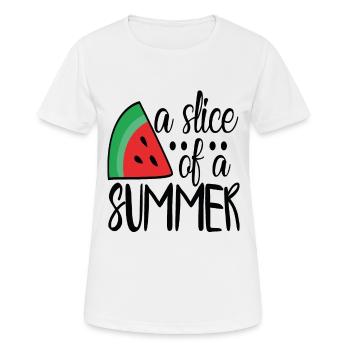 Une tranche d’été - T-shirt respirant Femme - blanc - Devant - AI Model Female 172 dark (172cm)