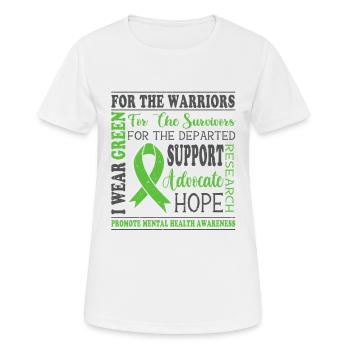 Pour les guerriers pour les survivants pour les - T-shirt respirant Femme - blanc - Devant - AI Model Female 172 dark (172cm)