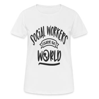Social Workers Change The World Earth Protection - Women's Breathable T-Shirt - white - Front - AI Model Female 172 dark (172cm)
