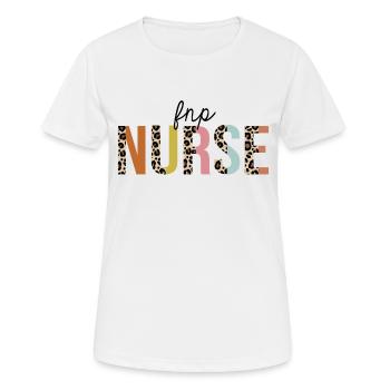 FNP Nurse Leopard Print Infirmière autorisée infirmière autorisée - T-shirt respirant Femme - blanc - Devant - AI Model Female 172 dark (172cm)
