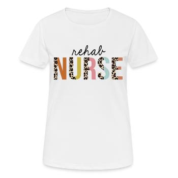 Infirmière en réadaptation Leopard Imprimer infirmière autorisée autorisée - T-shirt respirant Femme - blanc - Devant - AI Model Female 172 dark (172cm)