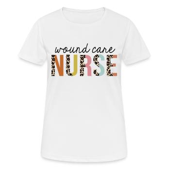 Infirmière en soins des plaies Léopard Imprimer IA autorisée - T-shirt respirant Femme - blanc - Devant - AI Model Female 172 dark (172cm)