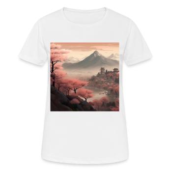 Japanese Cherry Blossoms Sakura Japanese Art - Women's Breathable T-Shirt - white - Front - AI Model Female 172 dark (172cm)