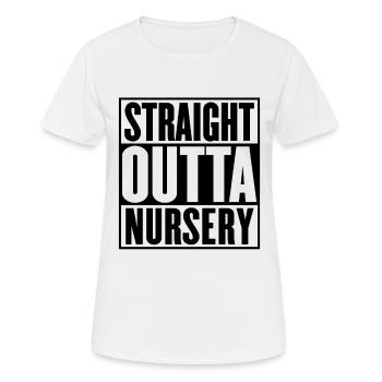 Straight Outta Nursery Graduation - Women's Breathable T-Shirt - white - Front - AI Model Female 172 dark (172cm)