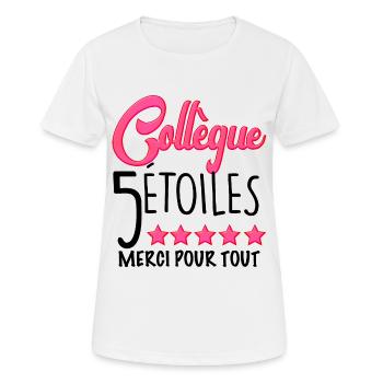 Collègue 5 étoiles Cadeau Femme Amie Profession - T-shirt respirant Femme - blanc - Devant - AI Model Female 172 dark (172cm)