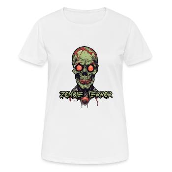 Zombie / Apocalypse /Untot / Horror / Virus / Logo - Frauen T-Shirt atmungsaktiv - Weiß - Vorne - AI Model Female 172 dark (172cm)