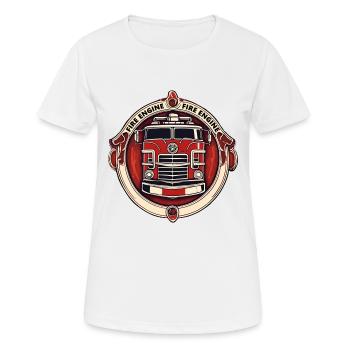 Fire Truck / Aid / Operations / Extinguishing / Fire - Women's Breathable T-Shirt - white - Front - AI Model Female 172 dark (172cm)