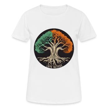 Arbre / Nature / Terre / Écorce / Racines / Feuilles - T-shirt respirant Femme - blanc - Devant - AI Model Female 172 dark (172cm)