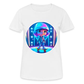 Skater Girl - Frauen T-Shirt atmungsaktiv - Weiß - Vorne - AI Model Female 172 dark (172cm)