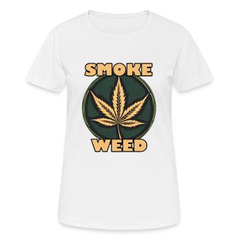 Weed / Cannabis / Weed / Smoking / Joint / Hash - Women's Breathable T-Shirt - white - Front - AI Model Female 172 dark (172cm)