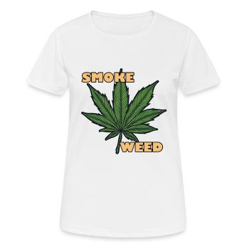 Weed / Cannabis / Weed / Smoking / Joint / Hash - Women's Breathable T-Shirt - white - Front - AI Model Female 172 dark (172cm)