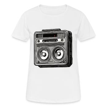 Radio / Analog / Music / Frequency / Speakers - Women's Breathable T-Shirt - white - Front - AI Model Female 172 dark (172cm)