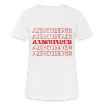 Citations d’appréciation de l’annonceur et de l’appelant du radiodiffuseur - T-shirt respirant Femme - blanc - Devant - AI Model Female 172 dark (172cm)
