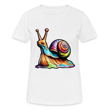 Schnecke / Tier / kriechen / Schleimig / langsam - Frauen T-Shirt atmungsaktiv - Weiß - Vorne - AI Model Female 172 dark (172cm)