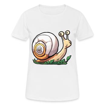 Schnecke / Tier / kriechen / Schleimig / langsam - Frauen T-Shirt atmungsaktiv - Weiß - Vorne - AI Model Female 172 dark (172cm)
