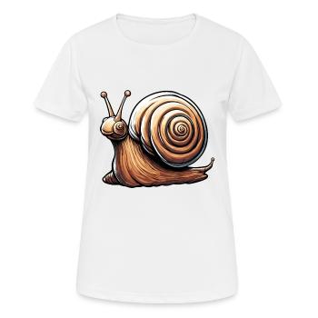 Schnecke / Tier / kriechen / Schleimig / langsam - Frauen T-Shirt atmungsaktiv - Weiß - Vorne - AI Model Female 172 dark (172cm)
