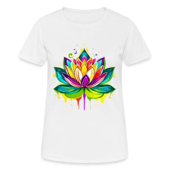 Lotusblume - Frauen T-Shirt atmungsaktiv - Weiß - Vorne - AI Model Female 172 dark (172cm)