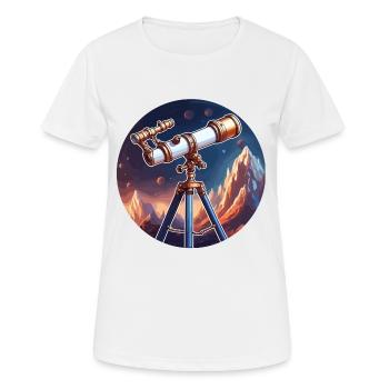 Télescope / Télescope / Astronomie / Ciel étoilé - T-shirt respirant Femme - blanc - Devant - AI Model Female 172 dark (172cm)