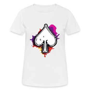 Pik / Spielkarte / Poker / Symbol / schwarz / Skat - Frauen T-Shirt atmungsaktiv - Weiß - Vorne - AI Model Female 172 dark (172cm)