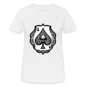 Pik / Spielkarte / Poker / Symbol / schwarz / Skat - Frauen T-Shirt atmungsaktiv - Weiß - Vorne - AI Model Female 172 dark (172cm)