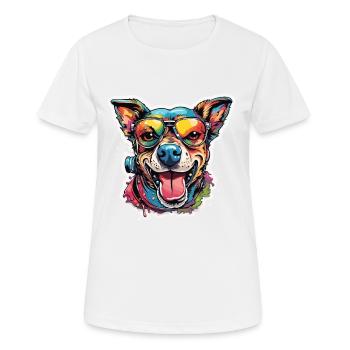 Hund / Tier / Haustier / Pfote / Fellnase / Wauwau - Frauen T-Shirt atmungsaktiv - Weiß - Vorne - AI Model Female 172 dark (172cm)