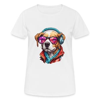 Hund / Tier / Haustier / Pfote / Fellnase / Wauwau - Frauen T-Shirt atmungsaktiv - Weiß - Vorne - AI Model Female 172 dark (172cm)