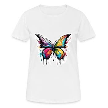 Butterfly / Animal / Insect / Flying / Summer - Women's Breathable T-Shirt - white - Front - AI Model Female 172 dark (172cm)