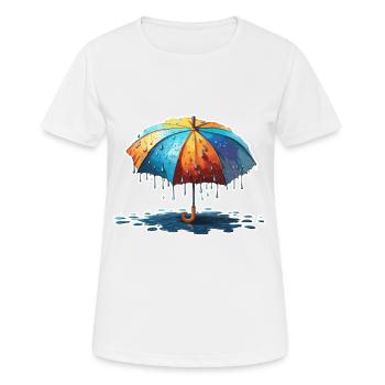 Parapluie / Météo / Précipitations / Gouttes de pluie - T-shirt respirant Femme - blanc - Devant - AI Model Female 172 dark (172cm)