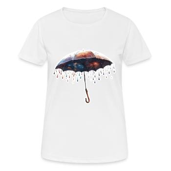 Parapluie / Météo / Précipitations / Gouttes de pluie - T-shirt respirant Femme - blanc - Devant - AI Model Female 172 dark (172cm)