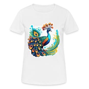 Paon / Animal / Zoo / Plumage / Beauté naturelle - T-shirt respirant Femme - blanc - Devant - AI Model Female 172 dark (172cm)