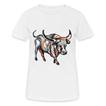 Stier / Bulle / Tier / Hörner / Stierkampf - Frauen T-Shirt atmungsaktiv - Weiß - Vorne - AI Model Female 172 dark (172cm)