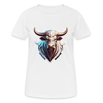 Stier / Bulle / Tier / Hörner / Stierkampf - Frauen T-Shirt atmungsaktiv - Weiß - Vorne - AI Model Female 172 dark (172cm)
