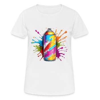 Bombe aérosol / Art / Spray / Street Art / Mur - T-shirt respirant Femme - blanc - Devant - AI Model Female 172 dark (172cm)