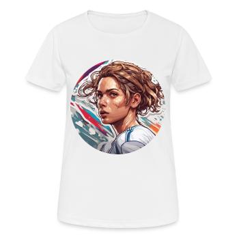 Fußballerin / Sport / Fußballplatz / Verein / FC - Frauen T-Shirt atmungsaktiv - Weiß - Vorne - AI Model Female 172 dark (172cm)